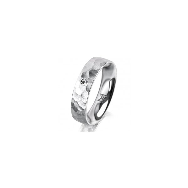 Ring Platin 950 5.0 mm diamantmatt 1 Brillant G vs 0,025ct