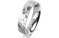 Ring Platin 950 5.0 mm diamantmatt 1 Brillant G vs 0,025ct