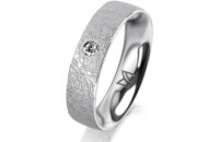Ring Platin 950 5.0 mm kreismatt 1 Brillant G vs 0,050ct