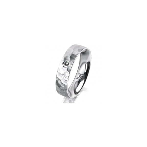 Ring Platin 950 5.0 mm diamantmatt 1 Brillant G vs 0,050ct