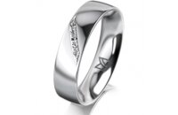 Ring Platin 950 5.0 mm poliert 5 Brillanten G vs Gesamt...