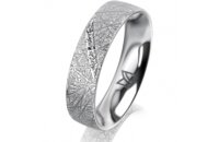 Ring Platin 950 5.0 mm kristallmatt 5 Brillanten G vs...