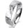 Ring Platin 950 5.0 mm diamantmatt 5 Brillanten G vs Gesamt 0,035ct