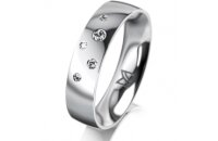 Ring Platin 950 5.0 mm poliert 5 Brillanten G vs Gesamt...