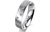 Ring Platin 950 5.0 mm l&auml;ngsmatt 5 Brillanten G vs...