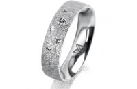 Ring Platin 950 5.0 mm kristallmatt 5 Brillanten G vs...