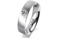 Ring Platin 950 5.0 mm sandmatt 1 Brillant G vs 0,090ct