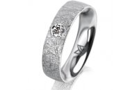 Ring Platin 950 5.0 mm kristallmatt 1 Brillant G vs 0,090ct
