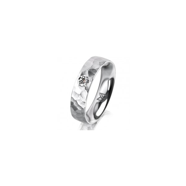 Ring Platin 950 5.0 mm diamantmatt 1 Brillant G vs 0,090ct