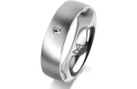 Ring Platin 950 5.5 mm l&auml;ngsmatt 1 Brillant G vs...