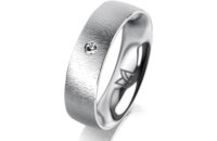 Ring Platin 950 5.5 mm sandmatt 1 Brillant G vs 0,025ct