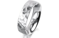 Ring Platin 950 5.5 mm diamantmatt 1 Brillant G vs 0,025ct