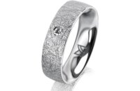 Ring Platin 950 5.5 mm kristallmatt 1 Brillant G vs 0,050ct