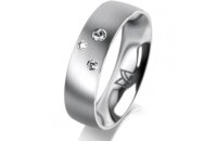 Ring Platin 950 5.5 mm l&auml;ngsmatt 3 Brillanten G vs...