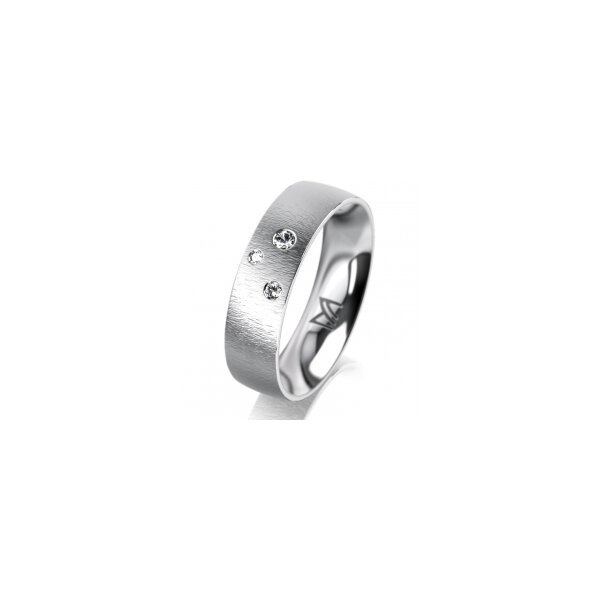 Ring Platin 950 5.5 mm sandmatt 3 Brillanten G vs Gesamt 0,050ct