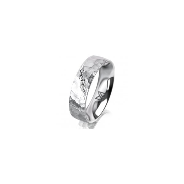 Ring Platin 950 5.5 mm diamantmatt 5 Brillanten G vs Gesamt 0,045ct