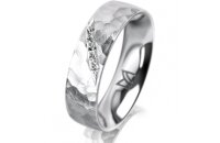 Ring Platin 950 5.5 mm diamantmatt 5 Brillanten G vs...