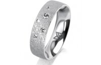 Ring Platin 950 5.5 mm kreismatt 5 Brillanten G vs Gesamt...