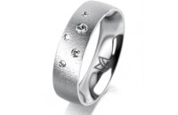 Ring Platin 950 5.5 mm sandmatt 5 Brillanten G vs Gesamt...