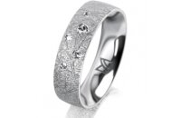 Ring Platin 950 5.5 mm kristallmatt 5 Brillanten G vs...