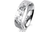 Ring Platin 950 5.5 mm diamantmatt 5 Brillanten G vs...