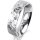Ring Platin 950 5.5 mm diamantmatt 5 Brillanten G vs Gesamt 0,065ct