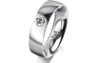 Ring Platin 950 5.5 mm poliert 1 Brillant G vs 0,090ct
