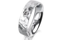 Ring Platin 950 5.5 mm diamantmatt 1 Brillant G vs 0,090ct