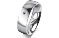 Ring Platin 950 6.0 mm poliert 1 Brillant G vs 0,025ct