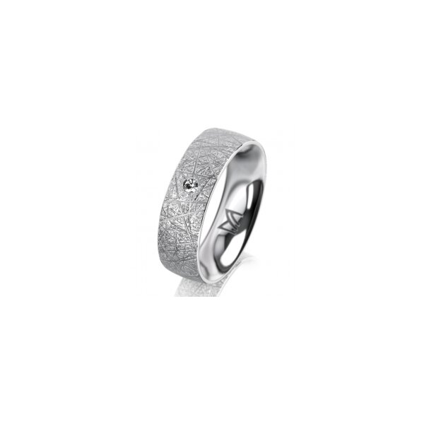 Ring Platin 950 6.0 mm kristallmatt 1 Brillant G vs 0,025ct