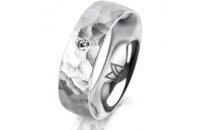 Ring Platin 950 6.0 mm diamantmatt 1 Brillant G vs 0,025ct