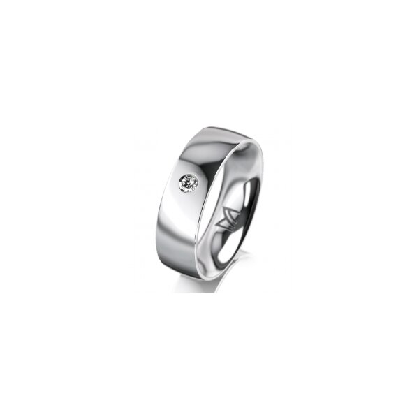 Ring Platin 950 6.0 mm poliert 1 Brillant G vs 0,050ct