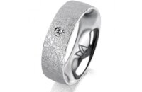 Ring Platin 950 6.0 mm kreismatt 1 Brillant G vs 0,050ct