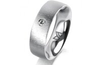 Ring Platin 950 6.0 mm sandmatt 1 Brillant G vs 0,050ct
