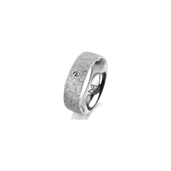 Ring Platin 950 6.0 mm kristallmatt 1 Brillant G vs 0,050ct