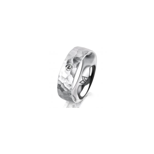 Ring Platin 950 6.0 mm diamantmatt 1 Brillant G vs 0,050ct