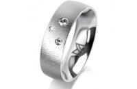 Ring Platin 950 6.0 mm sandmatt 3 Brillanten G vs Gesamt...