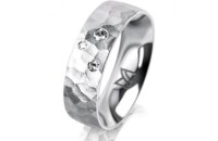 Ring Platin 950 6.0 mm diamantmatt 3 Brillanten G vs...