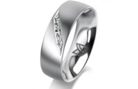 Ring Platin 950 6.0 mm l&auml;ngsmatt 5 Brillanten G vs...