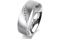 Ring Platin 950 6.0 mm sandmatt 5 Brillanten G vs Gesamt...