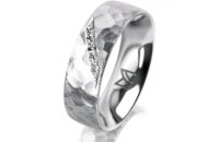 Ring Platin 950 6.0 mm diamantmatt 5 Brillanten G vs...