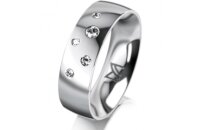 Ring Platin 950 6.0 mm poliert 5 Brillanten G vs Gesamt...