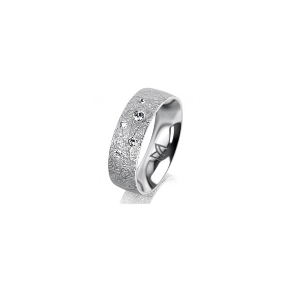Ring Platin 950 6.0 mm kristallmatt 5 Brillanten G vs Gesamt 0,080ct