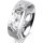 Ring Platin 950 6.0 mm diamantmatt 5 Brillanten G vs Gesamt 0,080ct