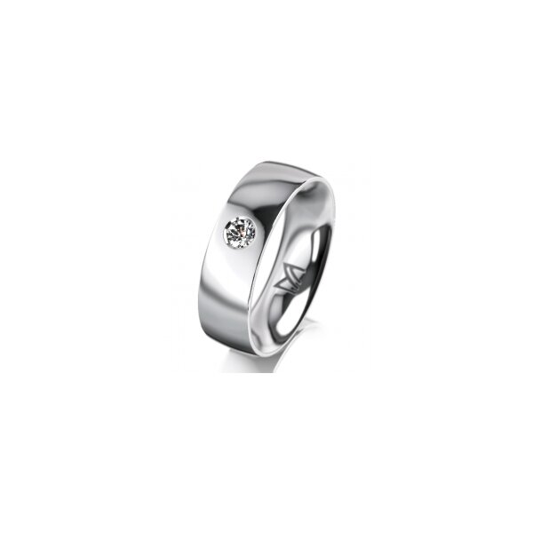 Ring Platin 950 6.0 mm poliert 1 Brillant G vs 0,090ct