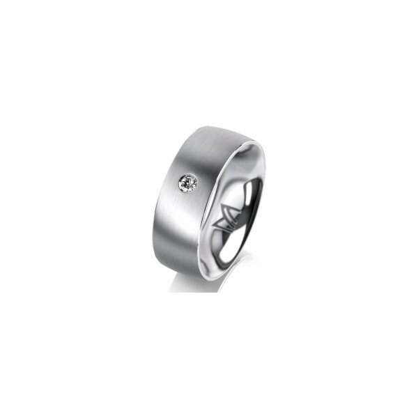Ring Platin 950 7.0 mm l&auml;ngsmatt 1 Brillant G vs 0,050ct