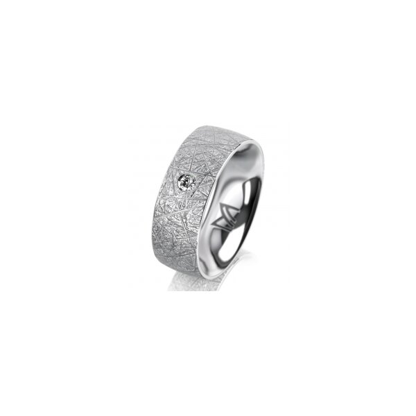 Ring Platin 950 7.0 mm kristallmatt 1 Brillant G vs 0,050ct