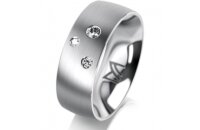 Ring Platin 950 7.0 mm l&auml;ngsmatt 3 Brillanten G vs...
