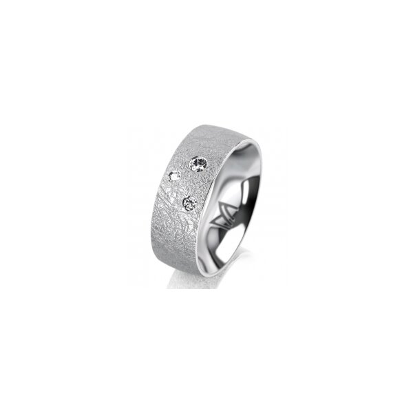 Ring Platin 950 7.0 mm kreismatt 3 Brillanten G vs Gesamt 0,070ct