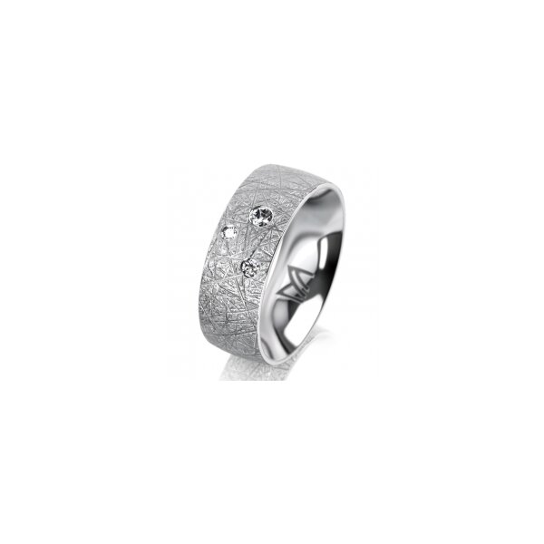 Ring Platin 950 7.0 mm kristallmatt 3 Brillanten G vs Gesamt 0,070ct